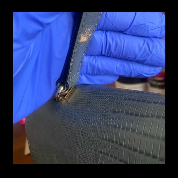 Henri Bendel Grey Uptown Satchel Lizard - Picture 9 of 10